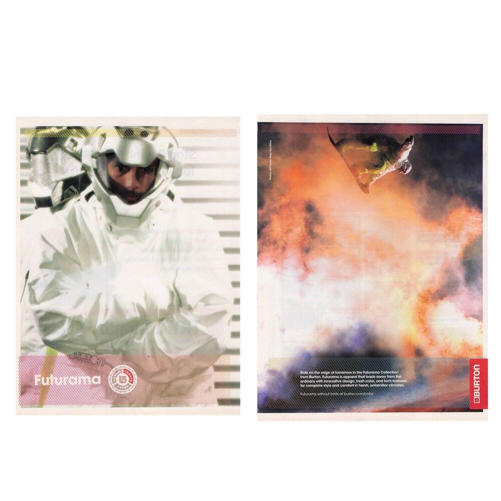 2005 Futurama Collection Burton Snowboard Snowboarding astronaut Print Ad Hazmat